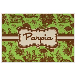Green & Brown Toile Laminated Placemat w/ Name or Text