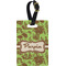 Green & Brown Toile Plastic Luggage Tag - Rectangular w/ Name or Text