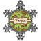 Green & Brown Toile Vintage Snowflake Ornament (Personalized)
