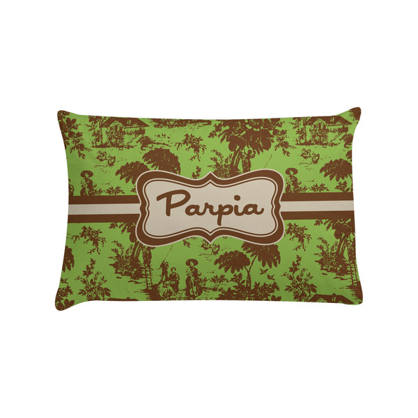 Custom Green & Brown Toile Pillow Case - Standard (Personalized)