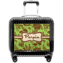 Green & Brown Toile Pilot / Flight Suitcase (Personalized)