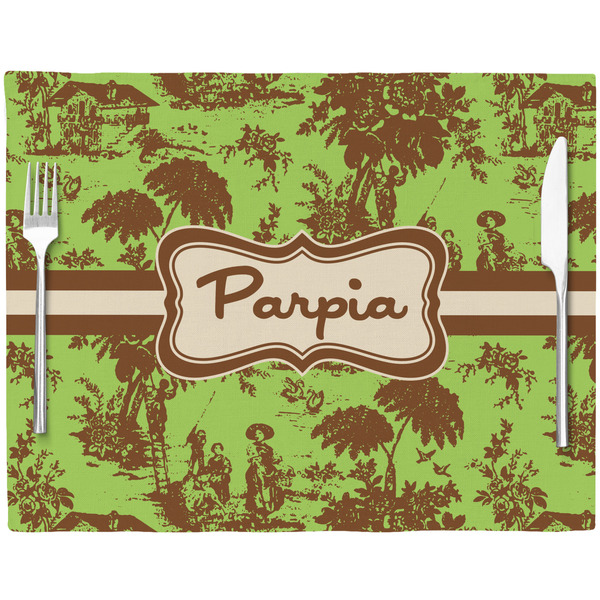 Green & Brown Toile Placemat with Props