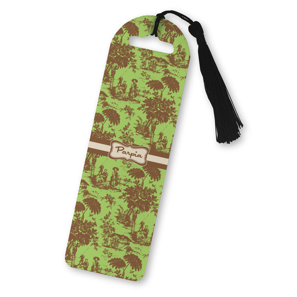 Custom Green & Brown Toile Plastic Bookmark (Personalized)