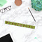 Green & Brown Toile Plastic Ruler - 12" - LIFESTYLE