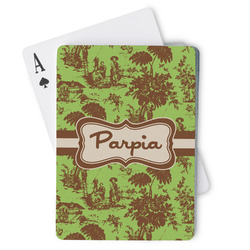 Green & Brown Toile Playing Cards (Personalized)