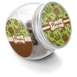 Green & Brown Toile Puppy Treat Jar (Personalized)