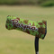 Green & Brown Toile Putter Cover - On Putter