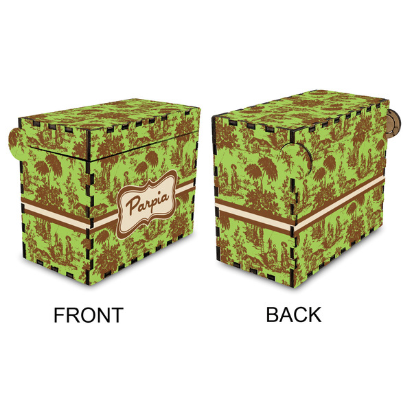 Green & Brown Toile Recipe Box - Full Color - Approval