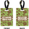 Green & Brown Toile Rectangle Luggage Tag (Front + Back)
