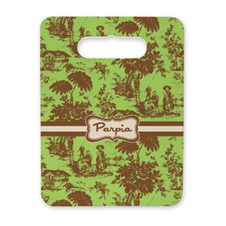 Green & Brown Toile Rectangular Trivet with Handle (Personalized)