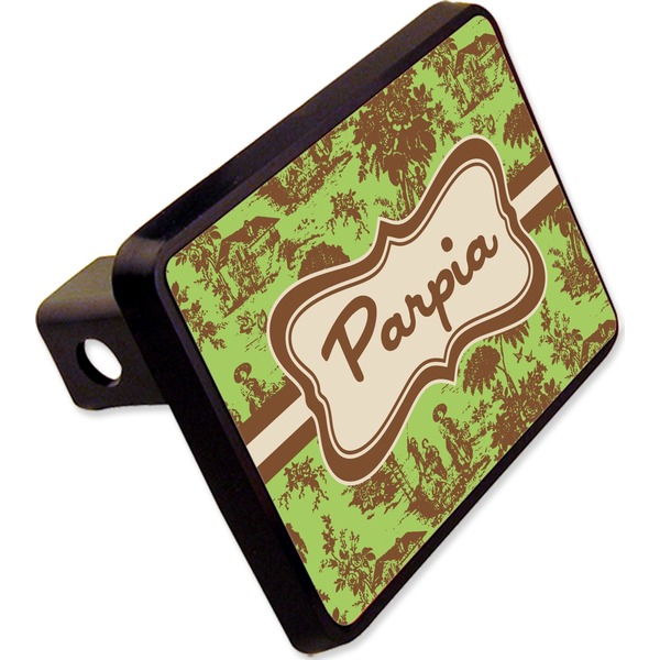 Custom Green & Brown Toile Rectangular Trailer Hitch Cover - 2" (Personalized)