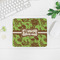 Green & Brown Toile Rectangular Mouse Pad - LIFESTYLE 2
