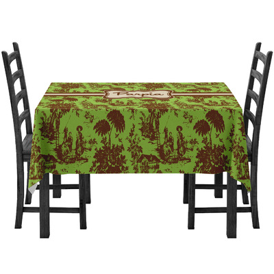 Custom Green & Brown Toile Tablecloth (Personalized)