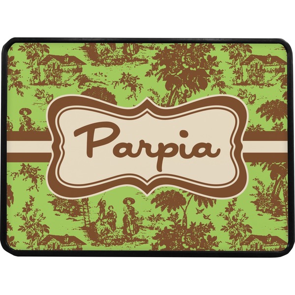 Green & Brown Toile Rectangular Trailer Hitch Cover (Personalized)