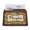 Green & Brown Toile Red Mahogany Business Card Holder - Straight