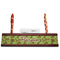 Green & Brown Toile Red Mahogany Nameplates with Business Card Holder - Straight