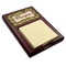 Green & Brown Toile Red Mahogany Sticky Note Holder - Angle