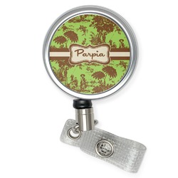 Green & Brown Toile Retractable Badge Reel (Personalized)