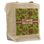 Green & Brown Toile Reusable Cotton Grocery Bag (Personalized)