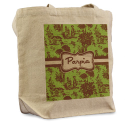 Green & Brown Toile Reusable Cotton Grocery Bag (Personalized)