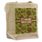 Green & Brown Toile Reusable Cotton Grocery Bag - Front View