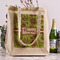Green & Brown Toile Reusable Cotton Grocery Bag - In Context
