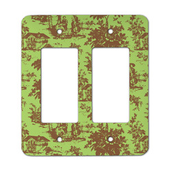 Green & Brown Toile Rocker Style Light Switch Cover - Two Switch