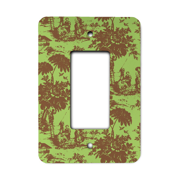 Custom Green & Brown Toile Rocker Style Light Switch Cover - Single Switch