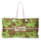Green & Brown Toile Large Rope Tote Bag - Front View