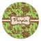 Green & Brown Toile Round Decal