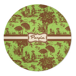 Green & Brown Toile 5' Round Indoor Area Rug (Personalized)