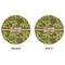 Green & Brown Toile Round Linen Placemats - APPROVAL (double sided)