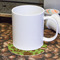 Green & Brown Toile Round Paper Coaster - With Mug