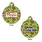 Green & Brown Toile Round Pet ID Tag - Large - Approval