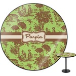 Green & Brown Toile Round Table - 24" (Personalized)