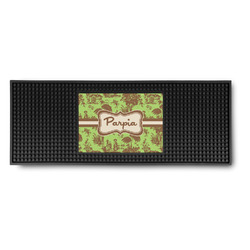 Green & Brown Toile Rubber Bar Mat (Personalized)