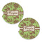 Green & Brown Toile Sandstone Car Coasters - Set of 2
