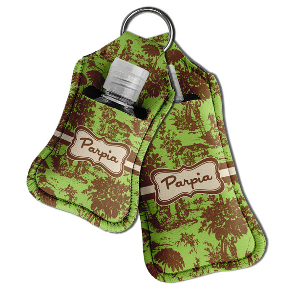 Green & Brown Toile Sanitizer Holder Keychain - Both in Case (PARENT)