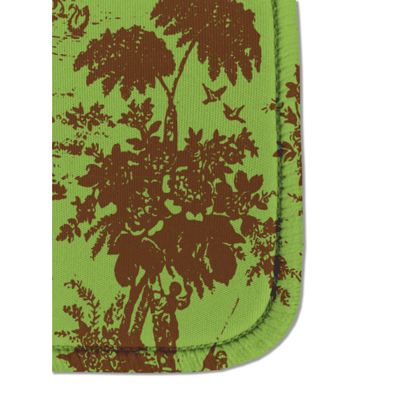 Green & Brown Toile Sanitizer Holder Keychain - Detail