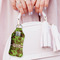 Green & Brown Toile Sanitizer Holder Keychain - Large (LIFESTYLE)
