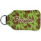 Green & Brown Toile Sanitizer Holder Keychain - Small (Back)