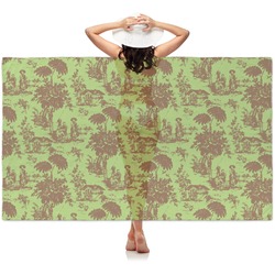 Green & Brown Toile Sheer Sarong