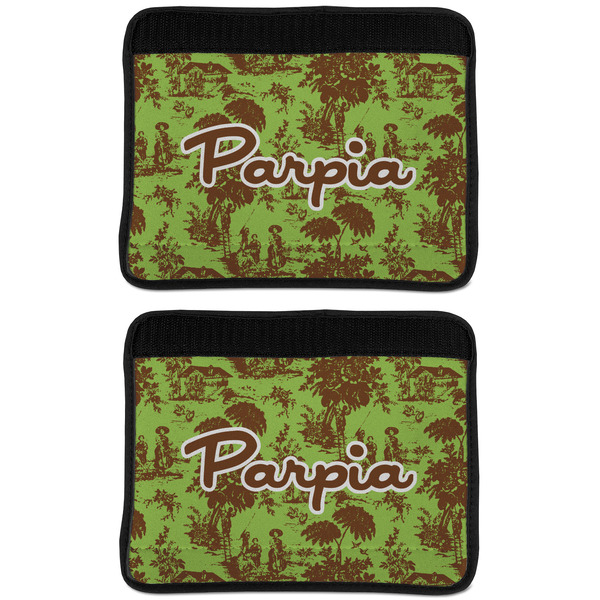 Green & Brown Toile Seat Belt Cover (APPROVAL Update)