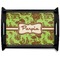 Green & Brown Toile Black Wooden Tray - Large (Personalized)