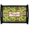 Green & Brown Toile Black Wooden Tray - Small (Personalized)