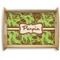 Green & Brown Toile Natural Wooden Tray - Large (Personalized)