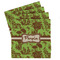Green & Brown Toile Set of 4 Sandstone Coasters - Front View