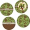 Green & Brown Toile Set of Lunch / Dinner Plates