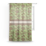Green & Brown Toile Sheer Curtain