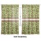 Green & Brown Toile Sheer Curtains